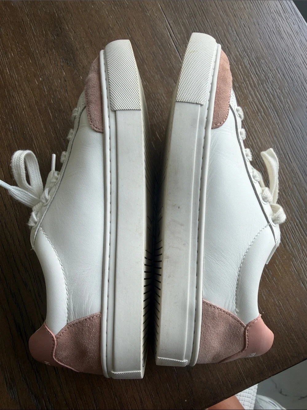 Tory Burch White Sneakers with Blush Pink Accents